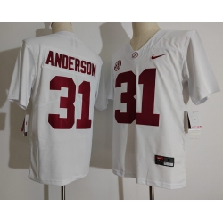 Men Alabama Crimson Tide #31 Keaton Anderson White College Football Jersey