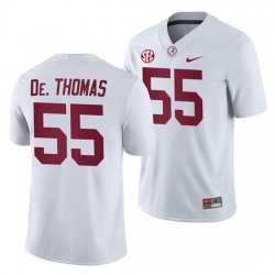 NCAA Football Alabama Crimson Tide Derrick Thomas White 2019 Away History Player Jersey