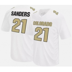 Colorado Buffaloes Shilo Sanders #21 Original Retro Brand White NCAA Game Jersey