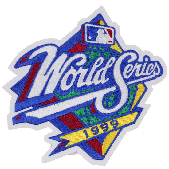 Men 1999 MLB World Series Logo Jersey Patch Atlanta Braves vs. New York Yankees Biaog